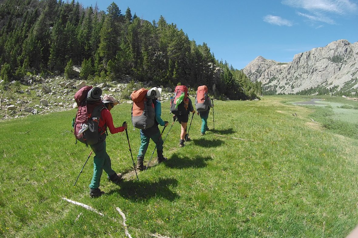 Scholars hiking during NOLS.