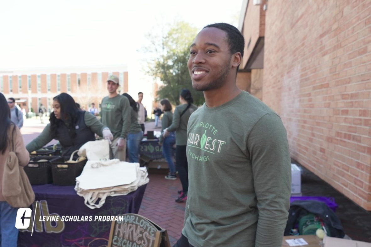 A scholar during his on-campus civic engagement project.